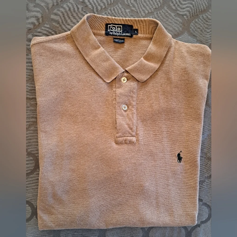 Ralph Lauren Light Brown Men's Large Short SL Polo Shirt Made In Bolivia